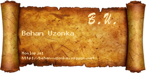 Behan Uzonka névjegykártya